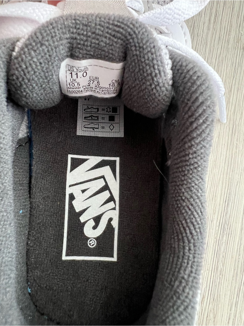 Vans Gray & White Kids Sneakers - Picture 6 of 6